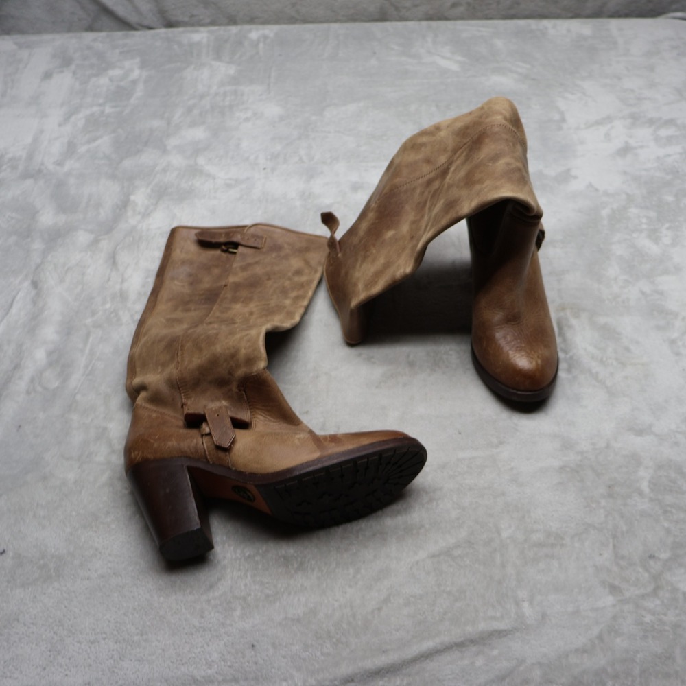 Ariat Women 9B Boots Brown Gold Coast Tall Leather Buckle Heeled Cowboy 10012056
